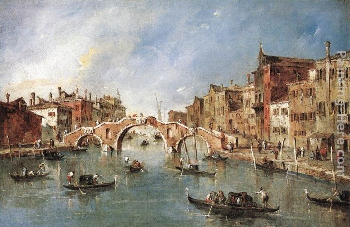 Francesco Guardi The Three-Arched Bridge at Cannaregio